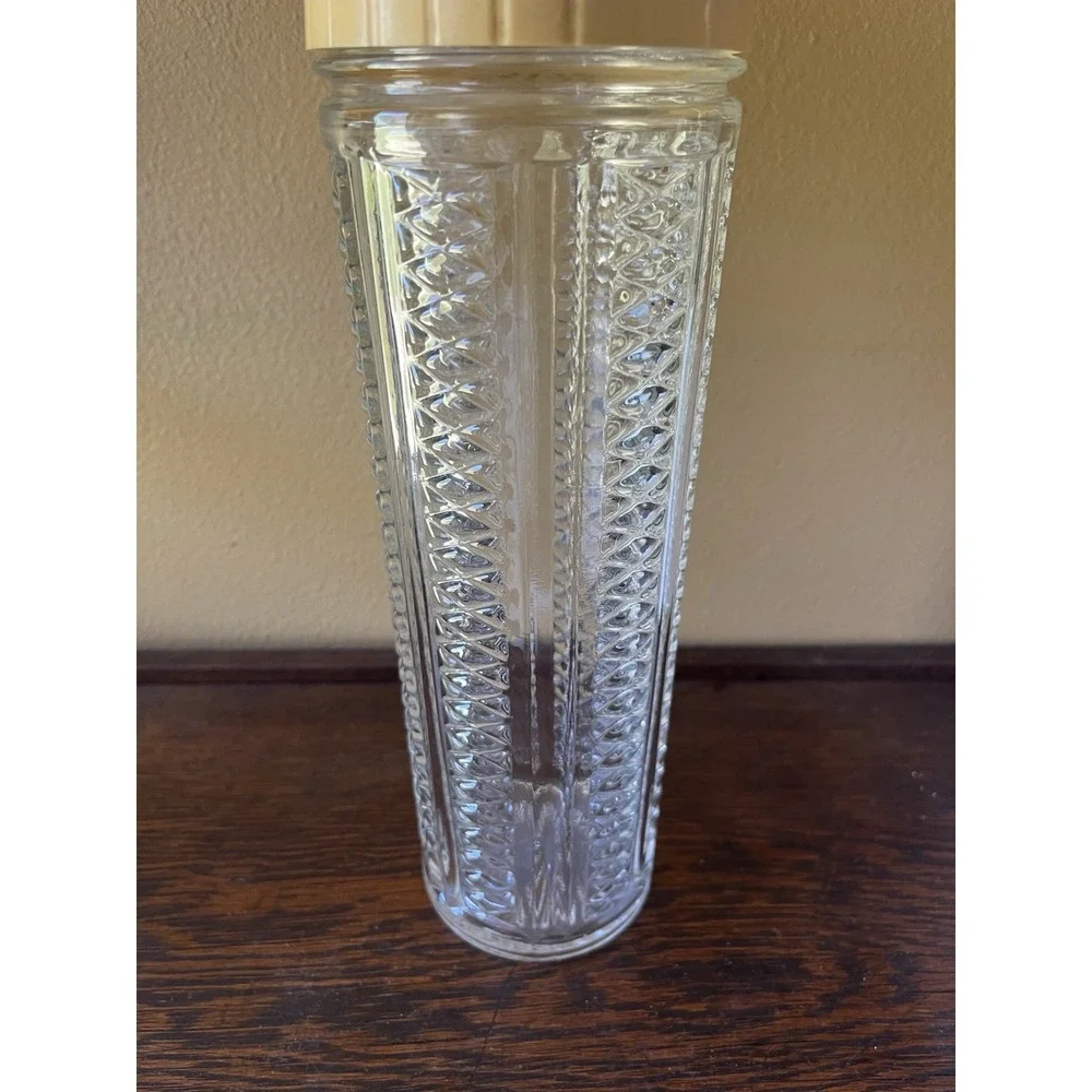 Medco Skyscraper‎ Glass Cocktail Shaker Beige Recipe Cap Vintage 1930s Art Deco